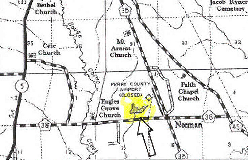 Donavan Inn is located next to Donavan Lake (yellow area)