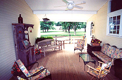 Deck between the Inn and the new bedroom wing.