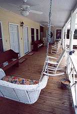 Deck in front of the bedroom wing